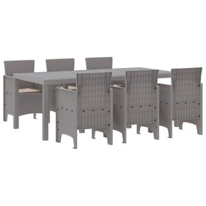 vidaXL Ensemble de salle à manger pour jardin 7 Pièces Gris clair