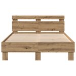 vidaXL Cadre de Lit en Chêne Chêne Artisan Bois d'Ingénierie 120 x 190 cm