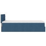 vidaXL Lit ottoman avec matelas bleu 100x200 cm tissu