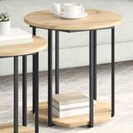 vidaXL Ensemble de tables d'appoint avec étagère 2 Pièces Marron