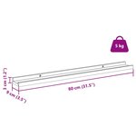 vidaXL Étagère Murale avec étagère 2 Pièces Marbre blanc 80 x 9 x 3 cm