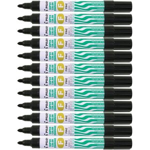 Marqueur permanent sca-f corps métal pte ogive fine noir x 12 pilot