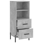 vidaXL Buffet Gris béton 34 5x34x90 cm Bois d'ingénierie