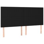 vidaXL Têtes de lit 4 Pièces Noir 100x5x78/88 cm Tissu