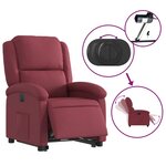 vidaXL Fauteuil inclinable électrique rouge bordeaux tissu