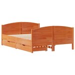 vidaXL Cadre de lit sans matelas cire marron 150x200cm bois pin massif
