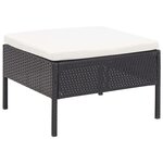 vidaXL Salon de jardin 5 Pièces avec coussins Résine tressée Noir