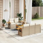 vidaXL Salon de jardin avec coussins 6 Pièces beige résine tressée
