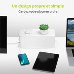 ACROPAQ Boîte cache câble L (32 x 13 x 13 cm)- Cache multiprise  Boîte Rangement câble- Boîte multiprise- Polystyrène-Blanc
