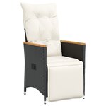 vidaXL Ensemble de Salle à Manger de Jardin de 5 Pièces avec Coussins Noir Poly Rattan