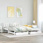 vidaXL Lit de jour avec gigogne et tiroirs sans matelas blanc 90x190cm