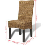 vidaXL Chaises à manger lot de 6 bois solide de manguier et abaca