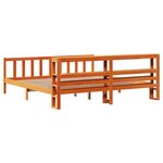 vidaXL Cadre de lit et tête de lit sans matelas cire marron 200x200 cm