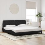 vidaXL Cadre de lit avec lumières LED noir 200x200 cm velours