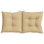 vidaXL Coussins de chaise à dossier bas lot de 2 beige mélangé tissu