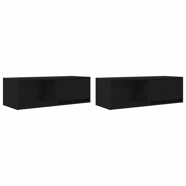 vidaXL Meuble TV 2 Pièces chêne noir 80x31x25 5 cm bois d'ingénierie