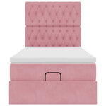 vidaXL Cadre de lit ottoman avec matelas rose 80x200 cm velours
