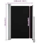 vidaXL Auvent latéral rétractable de patio 120 x 300 cm Noir