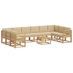 vidaXL Ensemble de canapés d'extérieur 11 pc Blanc et Beige