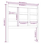 vidaXL Tête de lit Noir 95 5x4x100 cm Bois massif de pin