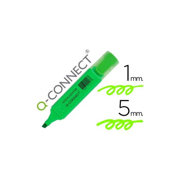 Surligneurtracé 2/5 mm pointe biseautée couleurs éclatantes vert Q-CONNECT