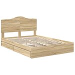 vidaXL Lit de Rangement Chêne Sonoma 140 x 190 cm Bois d'ingénierie