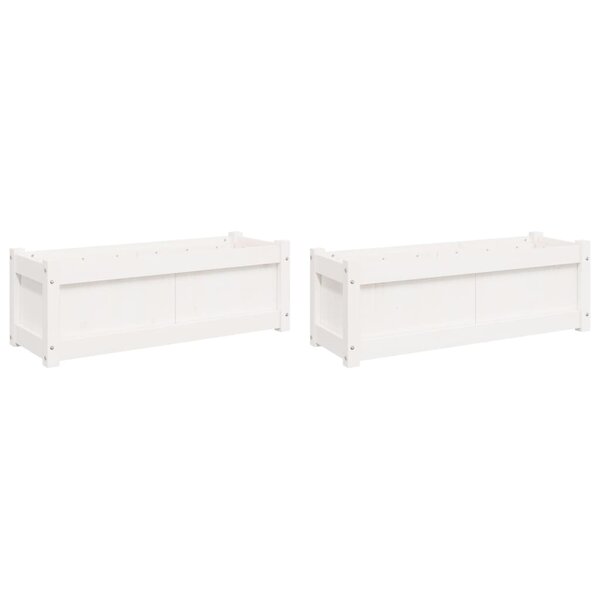 vidaXL Jardinières 2 Pièces blanc bois de pin massif