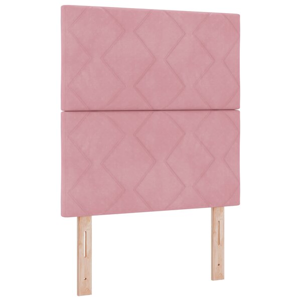 vidaXL Tête de lit en velours rose - 80 cm avec un design en blocs de diamant