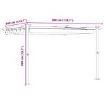 vidaXL Gazebo mural Anthracite 3 x 3 m Acier