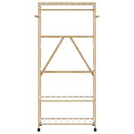 vidaXL Porte-vêtements et étagères et roulettes 90x40x179 5 cm bambou