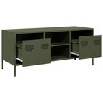 vidaXL Meuble TV vert olive 101 5x39x43 5 cm acier laminé à froid