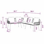 Sofa d'angle vidaXL Noir 231x173x78 cm en Poly Rattan