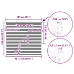 vidaXL Store zèbre blanc 155x150 cm largeur du tissu 150 9cm polyester