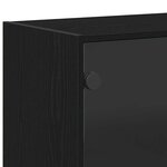 vidaXL Haut Armoire Noir 68 x 37 x 142 cm Bois d'ingénierie