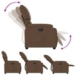 vidaXL Fauteuil inclinable électrique Marron Tissu