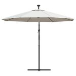 vidaXL Parasol avec éclairage LED 300cm Poteau en métal Sable