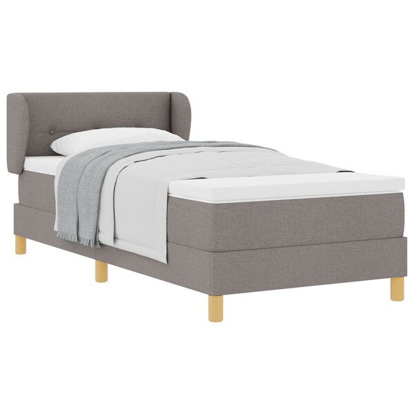 vidaXL Lit Box Spring avec Matelas en Taupe  90x200 cm  Tissu