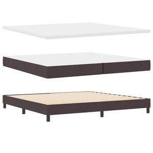 vidaXL Lit boxspring avec matelas Marron foncé 200 x 200 cm tissu