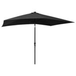 vidaXL Parasol de jardin avec LED et mât en acier noir 2x3 m