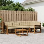vidaXL Ensemble de canapés d'extérieur 6 Pièces Naturel et Beige