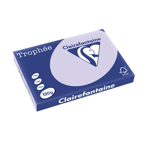 Ramette 250 Feuilles Papier 120g A3 420x297 mm LILAS TROPHÉE