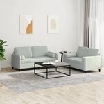 vidaXL Ensemble de canapés 2 Pièces avec coussins gris clair velours