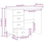 vidaXL Bureau 'ASKIM'avec tiroirs 95x40x75 cm en bois massif de pin