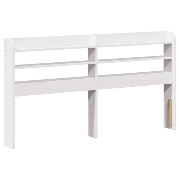 vidaXL Tête de lit avec étagères blanc 140 cm bois massif de pin