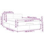 vidaXL Lit ottoman avec matelas gris clair 140x190 cm tissu