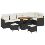 vidaXL Ensemble de canapé de jardin avec coussin Noir Poly rotin