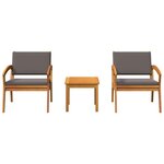 vidaXL Ensemble bistrot Marron 45 x 45 x 38cm Bois d'acacia massif