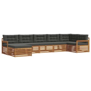 vidaXL Ensemble de canapés d'extérieur 7 pc Naturel et Anthracite