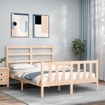 vidaXL Cadre de lit avec tête de lit 120x200 cm bois massif