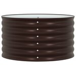 Bac surélevé vidaXL Marron 80x80x44 cm en acier galvanisé